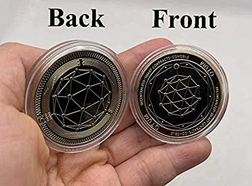 Виртуална валута Cryptocurrency | Позлатен Художествена Монета Challenge | Подарък са подбрани Монета Bitcoin Лъки златна монета с Пластмасова кутия