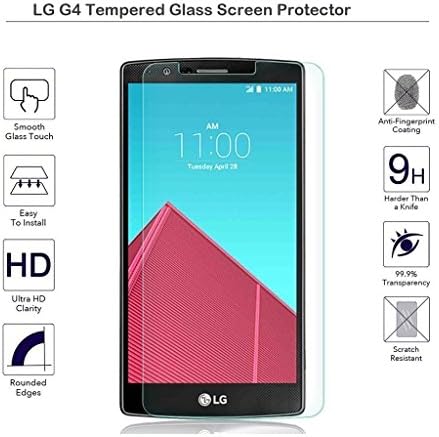 Защитно фолио за екрана TANTEK LG G4, [Без мехурчета] [HD Clear] [Защита от надраскване] [Антирефлексно покритие] [Защита от пръстови отпечатъци] Защитен слой от закалено стъкл