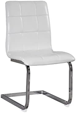 Корпоративна дизайн от Ашли Madanere Модерна трапезария стол с тапицерия от изкуствена кожа, 4 референтна рамка, черен