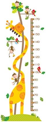 TENDYCOCO Дизайн на Животните Залепваща Стикер С Таблицата на Растеж Свалящ се PVC Диаграма на Растежа Дизайн Жираф Маймуни Стикер на Стената за Детска Стая Хол