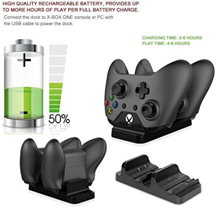 LYB Двойно Зарядно Устройство за контролера на Xbox One, зарядно устройство ще захранване на зарядно устройство TYX-532S за Безжични