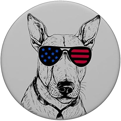 Бул териер Кучето е на 4 Юли Америка Флаг на САЩ PopSockets С Възможност за смяна на PopGrip