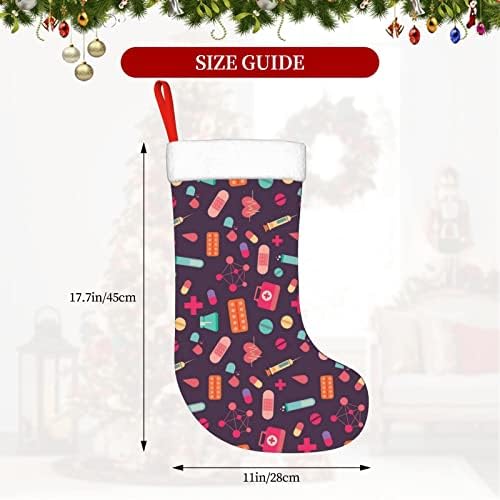 Yuyuy Медицински Грижи Коледен Отглеждане Празнична Украса Камина Окачен На Стелката 18 Инча(А) А) Чорапи