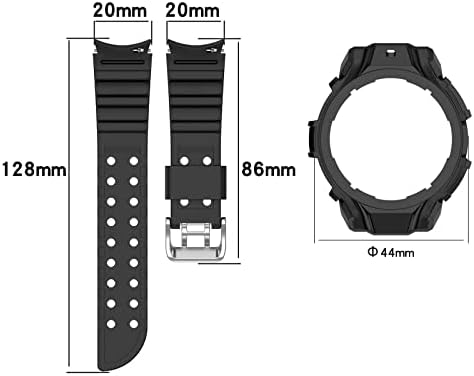 AWADUO Съвместима За Samsung Galaxy Watch 5 Взаимозаменяеми каишка за часовника 40 мм + калъф, Разменени силиконов каучук-гривна на китката 20 мм, меки и трайни Аксесоари за умен ч?