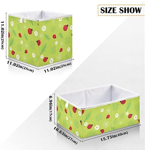 Emelivor Бръмбари ladybugs Кутия за съхранение на Кубчета, Сгъваеми кутии за съхранение, Водоустойчив кош за играчки, Органайзер