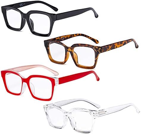 Eyekepper Спестете 10% на 5 опаковки женски очила за четене в ретро стил голям размер, и 4 опаковки женски ридеров голям размер с квадратна дизайн +3,25