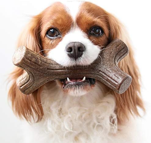 Дъвченето играчка за кучета Benebone Bacon Стик от масивна дървесина, Здрав, Направено в САЩ, Малка