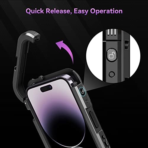 Клетка за видео SmallRig за iPhone 14 Pro с две студени башмаками, Алуминиеви стабилизатор за мобилен телефон, Клетка за видеозаснемане на смартфони за направата на филми / В?