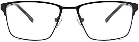Мъжки слънчеви очила за късогледство с филтри за защита от умора MEDOLONG Blue Ray В метална рамка-JS7082(C4, антисиний, 125)