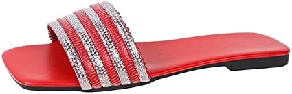 Дамски чехли на равна подметка с квадратни пръсти, Летни Модни Сандали в една линия, Улични Джапанки, Леки Джапанки, Подарък за мама