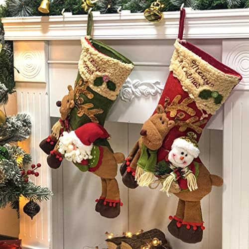 Сладък 2 ЕЛЕМЕНТА 24Коледни Чорапи, Класически Чорапи Голям Размер на Дядо коледа, Снежен човек Елен Коледен Герой за Семейна Почивка