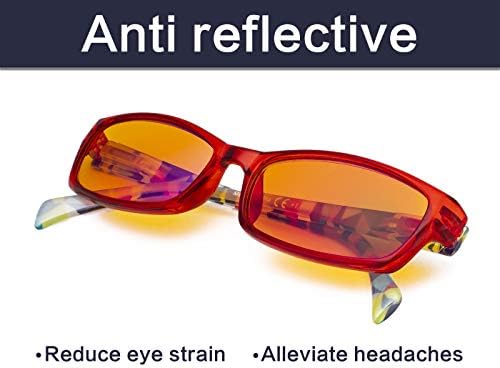 Дамски Сини Светозащитные Очила с Оранжеви Тъмни лещи - Компютърни очила За Жени
