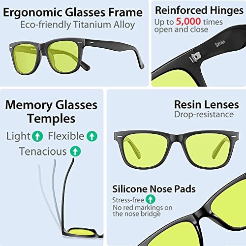 Очила със заключване синя светлина Blackview за жени / мъже, блокер 99,44% синя светлина, очила с защита от синя светлина, които
