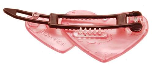 Френската луксозна пластмасова шнола Tige Boule с двойно сърце - розов седеф
