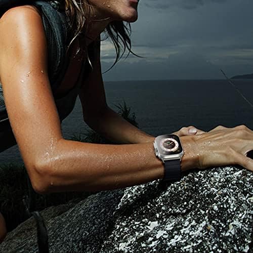 Твърд калъф за PC Misxi 2 Pack, Вграден в закалено стъкло, Съвместим с Apple Watch Ultra 49 мм ултра тънък Защитен калъф с защитно