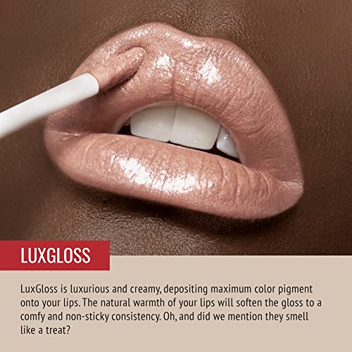 Подиумный Блясък за устни Измамник LuxGloss, Высокопигментный Блестящо Розово-Златист Блясък за устни, Седмица на модата