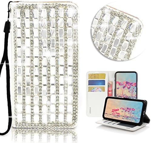 Чанта-портфейл STENES Bling за телефон, съвместим с калъф Sony Xperia 5 II - Стилен Дизайн с перламутровой решетките 3D Ръчно изработени, Магнитна поставка за чантата си, Кожен ка