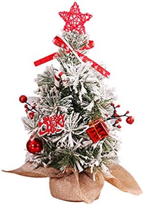 изкуствена Мини-Коледна елха 30 см, в една Миниатюрна Настолна Коледно дърво с Основа от Зебло и интериор под формата на Banta (Червен)