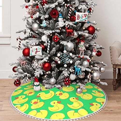 Пола за Коледната елха с тапицерия pom-помераните, Скъпа-Гумена Уточка-Празнична Коледна Украса за Дома за Гмуркане с 48