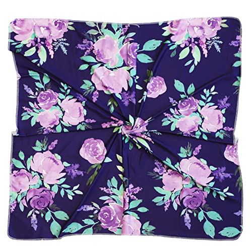 Комплект Пеленального Одеяла с Шапочкой за новородено, Меко Еластично Одеало за момчета и момичета 0-3 месеца с папийонка и Лилаво цвете