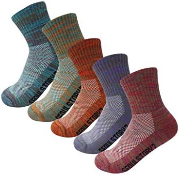 SEOULSTORY7 5 опаковки на женските чорапи със средна възглавница за туризъм/къмпинг/изпълнения