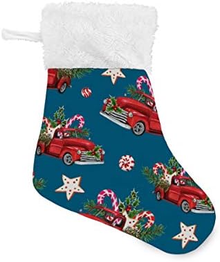 Коледни Чорапи ALAZA, Коледен Автомобил със Сладкиши, Класически Персонализирани Малки Декорации за Отглеждане за Семейни празници,
