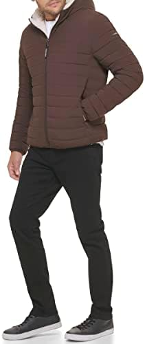 Мъжки пуховик Calvin Klein с качулка, Стеганое Палто на лигавицата на шерпи