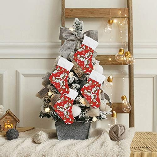 Коледни Чорапи ALAZA с Шарките на Снежен човек, Класически Персонализирани Малки Чулочные Украса за Семейни празници, Определени