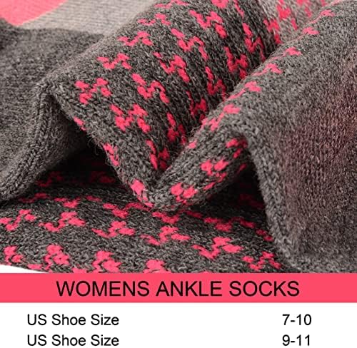 Бамбукови дамски чорапи за джогинг, 6 опаковки, Мека спортни дрехи с ток-по езика, абсорбиращи влагата, Размер на 5-10