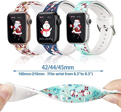 Силиконов ремък Apple Watch от Blinkbrione, 3 опаковки за Iwatch 38/40/41/42/44/45/49 мм, Силикон Взаимозаменяеми каишка с празничен принтом за iwatch серия 8/7/6/5/4/3/2/1/ SE, гривна за умни часовни?