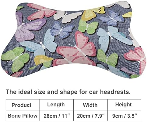 Пеперуда с шарени върху Плат Автомобилни Възглавница за Шията от Пяна с Памет ефект Мека Възглавница на облегалката за глава на