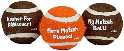 Комплект от 3 тенис топки за великден играчки за кучета Обряд Lite - Идеален подарък за Великден, за собственици на кучета, Бижута, Сувенири за еврейската празнични па?