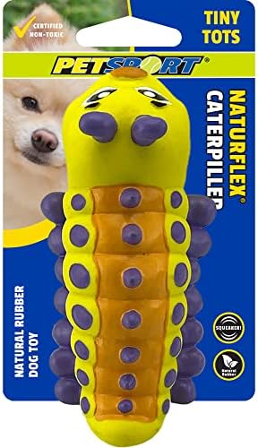 Дъвченето играчка за кучета PetSport Naturflex Tiny Tots Caterpillar от латекс | Напълно натурален латексный гума | Без вредни химикали | 4,5