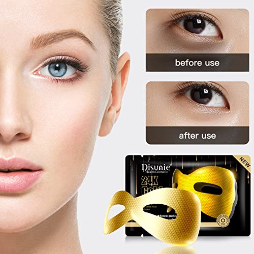 Disunie 24-каратово Злато Serum Eye Mask 8 бр., Маска за очи от Тъмните Кръгове, Подпухналостта и Подуване под Очите