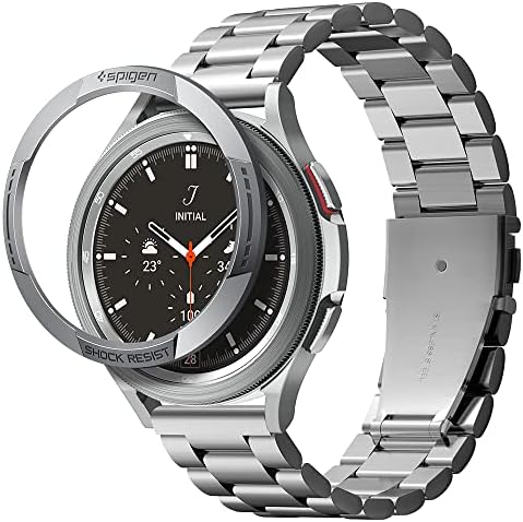 Защитен екран Spigen Хроно Shield е Проектиран за Samsung Galaxy Watch 4 Classic с 46-мм, със Защитен пръстен за безеля (2021) -