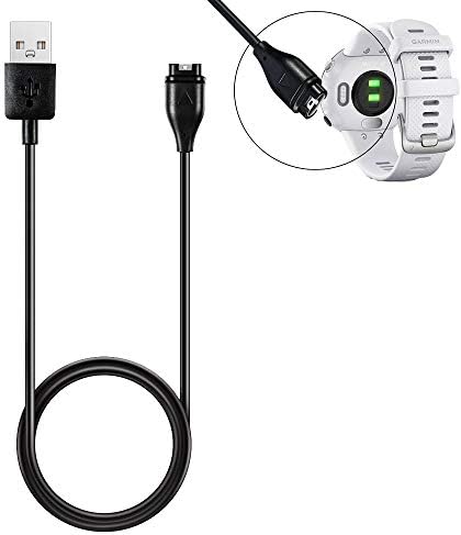 Зарядно устройство TenCloud, Съвместимо с часовник Garmin Swim 2, USB-Кабел за зареждане на 3,3 фута, Зарядно устройство за умни часовници на Garmin Swim 2 за плаване (черен)