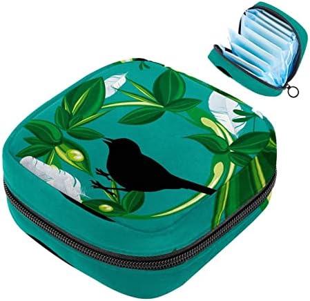 Периодичната Чанта, Чанта За Съхранение на Хигиенни Кърпички, Държач за Комплект за Периода, Косметичка, Птица