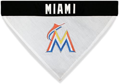 Pets First MAR-3217-Кърпа за кучета MLB размер L-XL - Маями Марлини, Реверсивная Кърпа за домашни любимци, Голяма/X-Large, цвят на екип на MLB