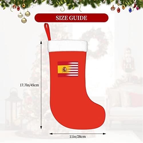 Коледни Чорапи с Американския Флаг и с Флага на Испания TZT, Подаръци за Коледно парти за семейни Празнични украси 18 Инча