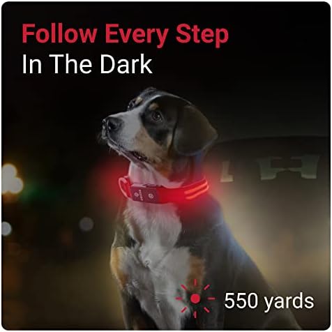 Тяговый GPS тракер за домашни любимци с led подсветка яка за кучета - и Водоустойчив, GPS проследяване на местоположението и умен