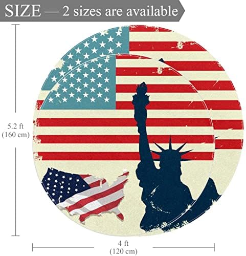 LLNSUPPLY Голям Размер на 5 Метра през Цялата Детски Игри Мат Гръндж Флаг на САЩ Статуята на Свободата Ретро Детски Мат Мат Нескользящий