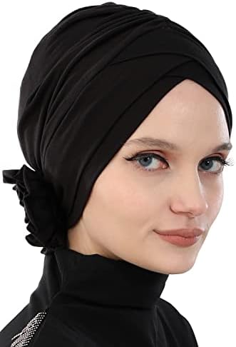 Aisha's Design Мигновени Главоболие Превръзки-Тюрбани за жени, 95% Памук Шал-Хиджаб С Гофрированным Дизайн, шапки от Химиотерапия