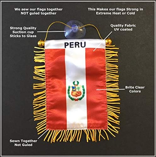 Малко Знаме На Перу На Прозореца на автомобил, Мини-Знаме на Перу Леки Автомобили Джипове Камиони, Микробуси, Pequeña Bandera de Peru, Perfecta para cualquier coche