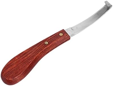 Нож за копита Fdit с дървена дръжка, Инструмент за подрязване на копита с линия за Кузнецов, ветеринарни лекари и ездачи (Дясна