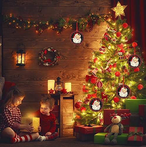Ретро Коледно Украшение на Дядо Коледа, Реколтата, Коледна Украса, Дядо Коледа, Керамични Украшение в Клетка от Бъфало, 3-Инчов