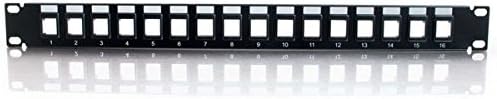 16-Port комутираща панел C2G - Е, трапецеидальная панел 1U за кабели Ethernet - Работи с почти всички разъемным конектор, включително