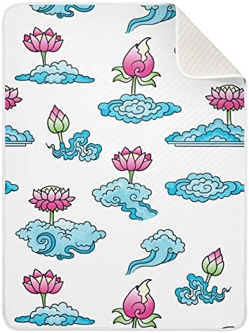 Пеленальное Одеяло Lotus Flowersclouds Памучно Одеало за Бебета, Като Юрган, Леко Меко Пеленальное Одеало за детско креватче, детски