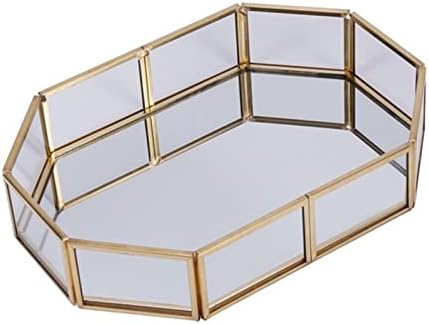 ALLMRO Поднос за закуска в леглото Златен Огледален Тава Козметични Контейнер Органайзер за бижута Калъф За съхранение на Червило