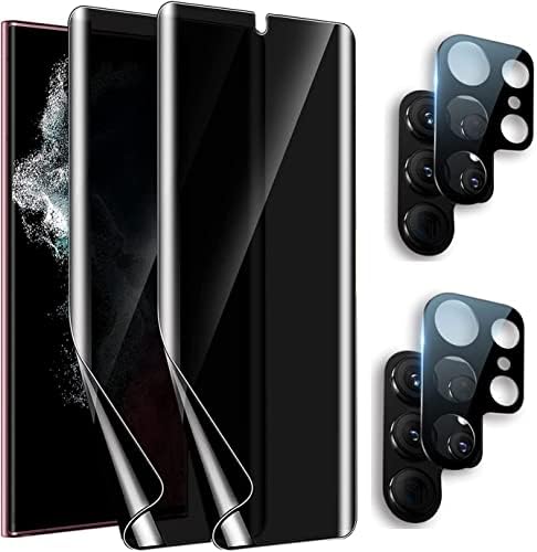HJSZUS (1 комплект = 4 бр. Матово Защитно фолио за Samsung Galaxy S23 Ultra, 2 бр. Предната Мека филм Срещу Надзъртане + 2 бр. Задната