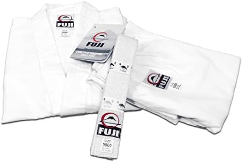 Лека форма, за да карате FUJI Gi - 8 унции от памук и Полиестер с Безплатен Бял Колан